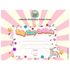 Fluffy Sheep Classroom Award Certificate